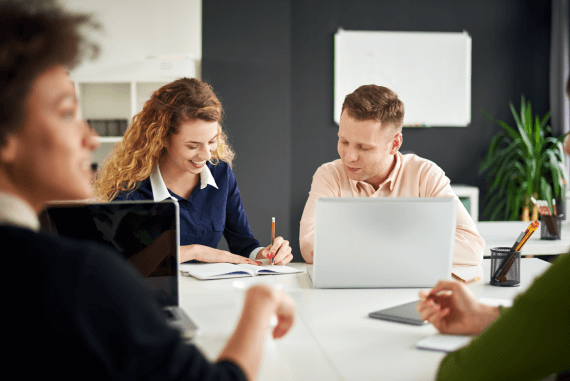 An informal business meeting An informal business meeting