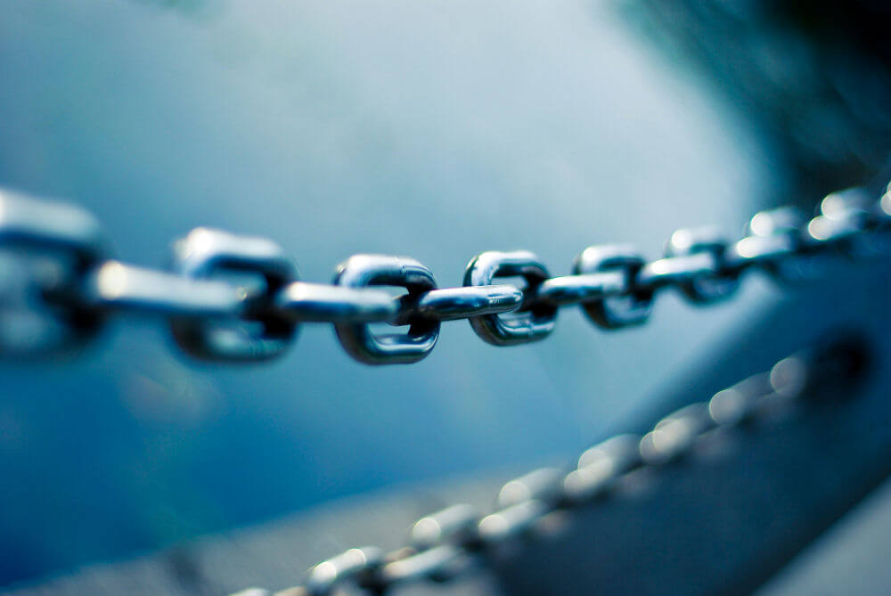 A picture of a chain signifying links
