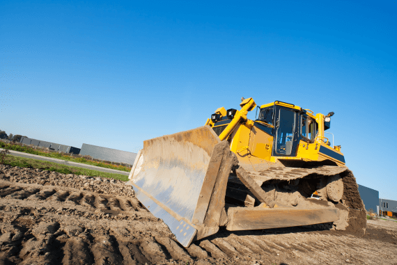 A bulldozer clearing land