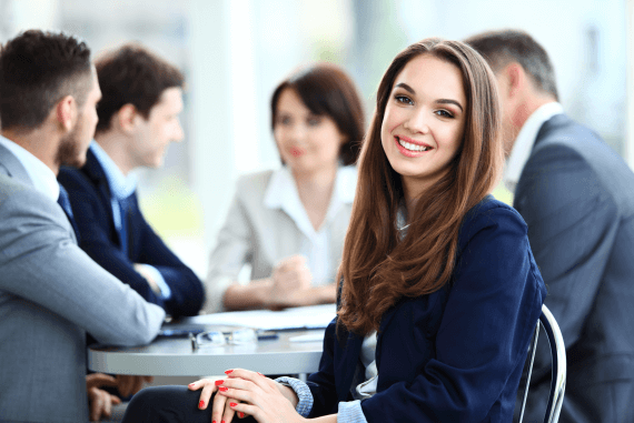 Young woman starting small business coaching meeting